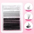 Detailed view of DIY cluster lashes showing diverse lengths from 5mm to 16mm with D curl - DIY-TZ015 Kit Without Tools D-Curl