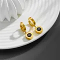 Schwarze Strass Römische Ohrringe