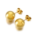 Boucles d'oreilles boules dorées polies en acier inoxydable au design minimaliste - Boucles d'oreilles clous boule ronde couleur or 12mm(KLJ583-Z)