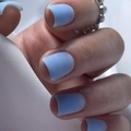 Matte sky blue square press-on nails with a frosted texture on elegant white silk background - Matte Sky Blue Style (JP3176) - Glue Type
