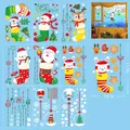 Detalle del set de 9 pegatinas navideñas con diseños de muñecos de nieve y renos - 20x30cm (Juego de 9 Hojas) / Tema de Muñeco de Nieve