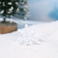 Miniature white snowflake ornament with iridescent sequins for Christmas DIY terrariums - Snowflake