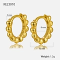 Vergoldete S925 Sterling Silber Creolen mit Textur und detaillierten Größenangaben - Perlenreifen (KE23010) / 925er Silber / 8mm / Gold