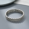 Sleek silver stainless steel watch band style bracelet with multilayer link design - 10mm Steel-colored Straight Five-ball Bearing