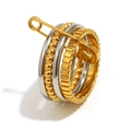 Chique meerlaagse roestvrijstalen ring met veiligheidsspeldsluiting in goud en zilver - US 6 / Veiligheidsspeld Kraal Vierlaagse Ring - Tweekleurig
