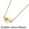 Golden stainless steel knot pendant necklace with adjustable chain size 450x1.5mm+50mm - Necklace / Gold