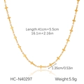 Detailed view of a gold stainless steel necklace with small cross charms and dimensions - Cross Charm Style (HC-N40297)