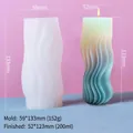 Κυλινδρικό καλούπι σιλικόνης για κεριά DIY με δείγμα κεριού σε μπλε διαβάθμιση - Μοντέλο ZL-53