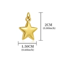 Polished gold stainless steel star charm for DIY jewelry, 2cm height and 1.5cm width - Golden Four-pointed Star (A0003701)