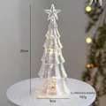 Glow glass Christmas tree 25cm with iridescent finish and warm LED string lights - Iridescent Transparent Glowing Style (9016)