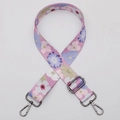Pink floral replacement wide shoulder strap with adjustable gunmetal swivel hooks - No. 618 Gunmetal Hook