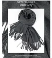Dark grey cashmere blend scarf with tassels and dense woven texture for winter - 265g 200x70cm / Deep Heather Grey