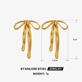 Pendientes de lazo en acero inoxidable bañado en oro 18K, altura 4cm, peso 7g - Lazo / Dorado