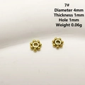 Antikgoldene Schneeflocken-Abstandsperlen aus Legierung 4mm für DIY-Schmuck - 7# (Flache Blumenscheibe)