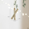 Golden ski ornament with glitter finish, 8cm height, for Christmas tree decoration - Champagne Resin Sleigh