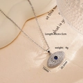 Silver Evil Eye necklace with blue zircon pendant in 18K gold plating with 40+5cm chain - Silver (Eyes 2486)