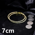 Exaggerated 7cm gold hoop earrings with sparkling crystal rhinestones for women - Gold 7cm