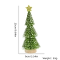 Mini desktop Christmas tree with snow-flocked green branches and a golden star top - 25CM Green Snow Dipped