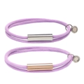Bracciali magnetici color lavanda per coppia con dettagli in argento e oro rosa - Coppia Viola Lavanda