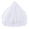 White double-layer bridal veil with embroidered bride to be lettering in script font - White Veil White Embroidery