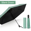 Ultralight quiet green automatic folding umbrella with black UV coating and storage case - Tranquil Green (Black Glue)