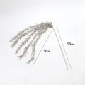 50cm Silver glitter decorative Christmas sprig with faux pearls for wreaths - Champagne Willow Leaf Pick