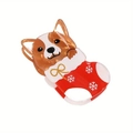 Pinza per capelli a forma di cane Corgi in calza di Natale in acetato lucido - Corgi (Calza di Natale)