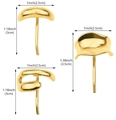 Dreiteiliges goldenes Haarspangen-Set aus Flüssigmetall mit genauen Maßangaben im Bild - Konkaves Gold 3er-Set