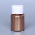 Fine bronze mica powder in a clear jar with a white screw cap for DIY slime and crafts - Pearl Powder #4 Coffee