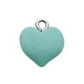 Cyan resin heart pendant with a metal ring for DIY jewelry making accessories - Light Blue
