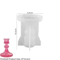 Silicone mold for DIY Roman column candle holder with dimensions and finished product sample - Striped Roman Column Candlestick