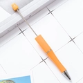 DIY plastic beadable ballpoint pen in bright orange with sleek silver metallic accents - New Orange
