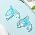 Blaue Glitzer-Meerjungfrauenschwanz-Anhänger aus Harz für DIY Kinder-Schmuckherstellung - 2.8x3.1cm / Blau