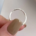 Adjustable 925 sterling silver ring with Smooth waters run deep engraving in silver - Silver Wave Engraved (JZ0316)