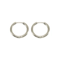 Detailed studio shot of a pair of silver stainless steel hoop earrings on a white background - 2.5*8mm / Steel
