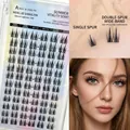 Variante de faux cils naturels en grappes pour les coins des yeux et le centre du cil - Faux Cils Grande Capacité Double Pointe Épi de Blé