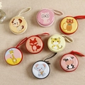 Round hardshell coin purses with 8 cute cartoon animal prints and matching wrist straps - Round Animal Patterns