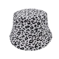 Sombrero de pescador clásico con estampado de leopardo blanco y negro en lona premium - Estampado de leopardo blanco