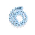 Cadena de bolas azul claro de 12cm con conector a juego para manualidades y etiquetas - Azul claro