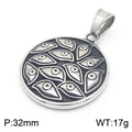 Silver punk style God's Eye round pendant in stainless steel, 32mm size and 17g weight - No Chain - Round Eye Pendant(KP130470-MZOZ)