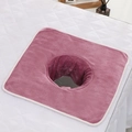 Roze flanellen gezichtshoes met gat voor massage en schoonheidsbehandelingen in spa - 35*35cm (Vierkant) / Koraalpaars