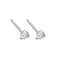 Minimalist S925 sterling silver stud earrings featuring triangle-cut cubic zirconia stones - 4mm Triangle Zircon Studs