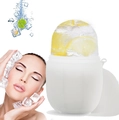DIY facial ice roller with lemon slices and white base for cooling skin massage - (Small) Funnel Model - Transparent