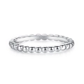 Minimalistischer Ring aus S925 Sterlingsilber mit Perlenstruktur und unregelmäßigem Design - US 8 / Silber