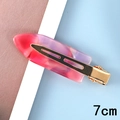 7cm nahtlose Haarspange mit Farbverlauf in Rot und Lila und goldenem Metallclip für Damen - Violett-Roter Farbverlauf (Acetat 12#) / 7cm