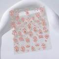 Stickers ongles 5D TL-244 motifs papillon rose, tulipe et nœud en relief - Style en relief à pois de perles TL-244