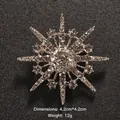 Silver starburst pearl brooch with sparkling crystals measuring 4.2cm for suits - Silver Starburst Style (XD7996-1)