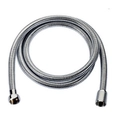 Flexible matte black stainless steel shower hose with universal metal connectors - Silver 1.5m Shower Hose