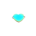 Primer plano del colgante de corazón arcoíris pulido con anillos de salto dobles - 25mm / Arcoíris