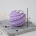 Spiral purple scented candle in geometric wave design on a marble base for home decor - Horizontal Spiral / Purple (Lavender)